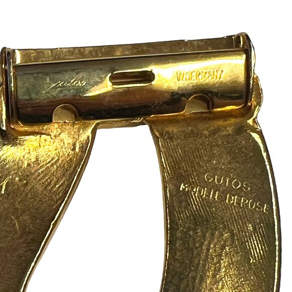 Vintage Statement Gutos W Germany Art Deco Gold Belt Buckle - Picture 4 of 7